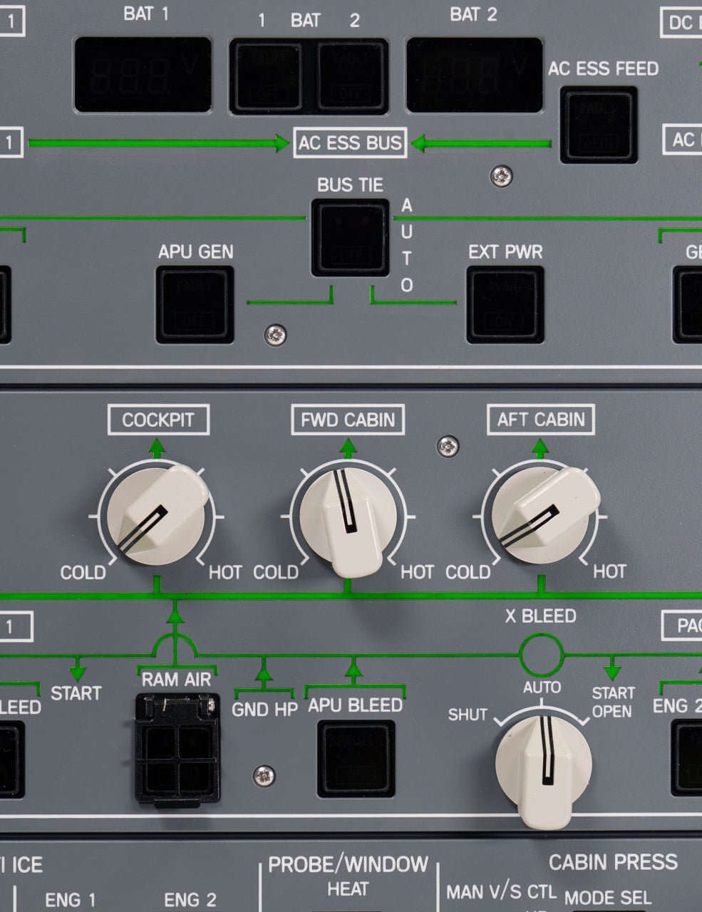 Airbus A320 overhead forward panel by SKALARKI HOMELine, built for realistic home and professional simulators