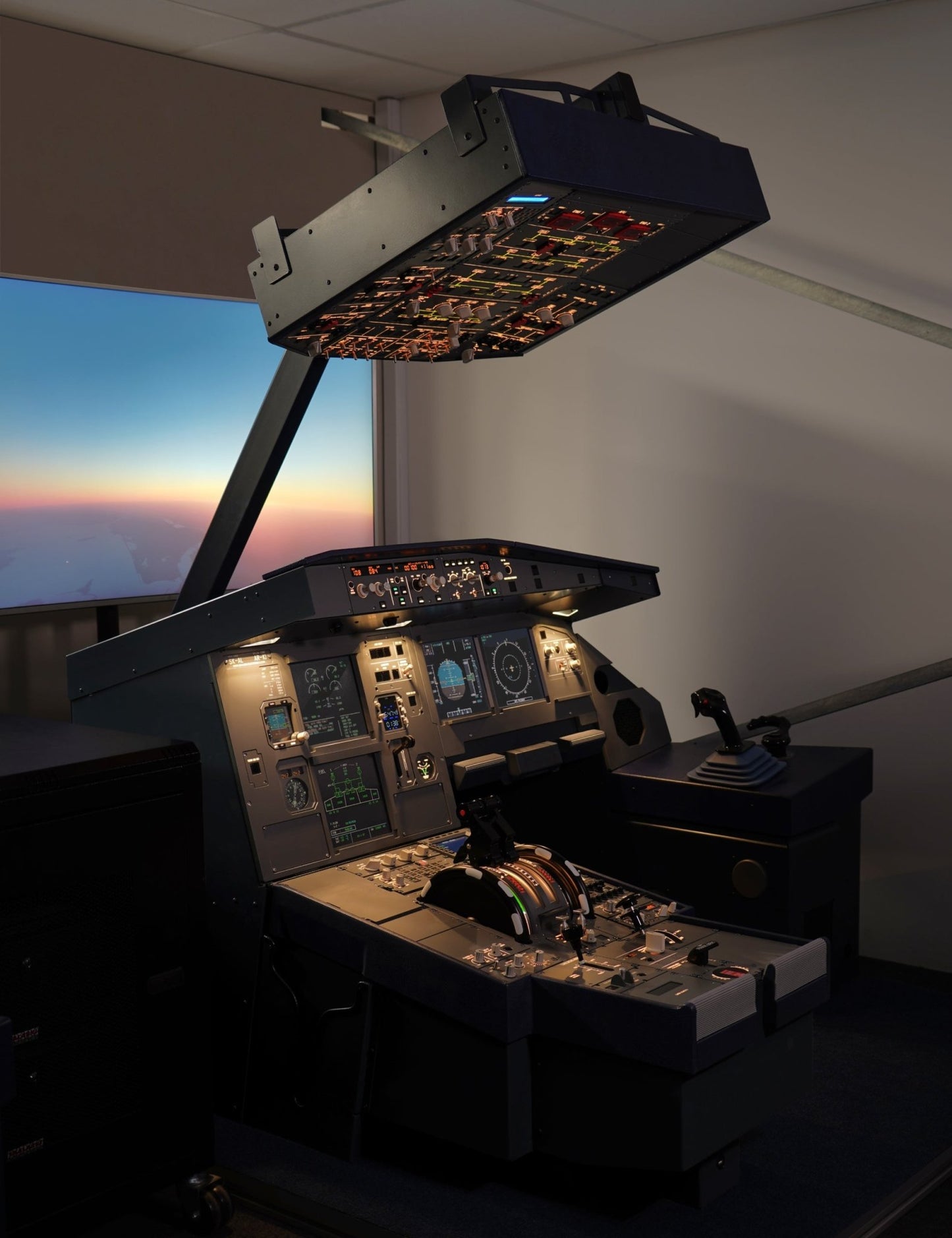 Side view of Airbus A320 HOMELine Single Trainer by SKALARKI Electronics, compact and professional-grade hardware for simulators