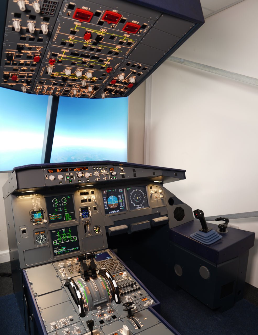 Airbus A320 HOMELine Single Trainer from SKALARKI installed in a simulator setup for immersive training and home use